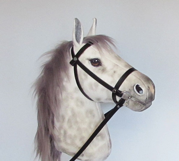 Dapple grey Hobby Horse with removable leather bridle