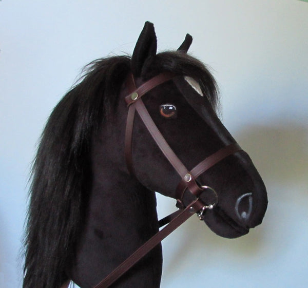 Black Hobby Horse with removable leather bridle