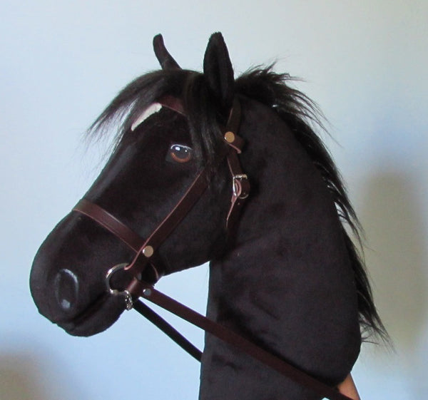 Black Hobby Horse with removable leather bridle