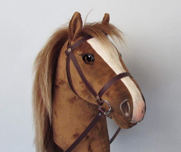 Chestnut Hobby Horse with removable leather bridle