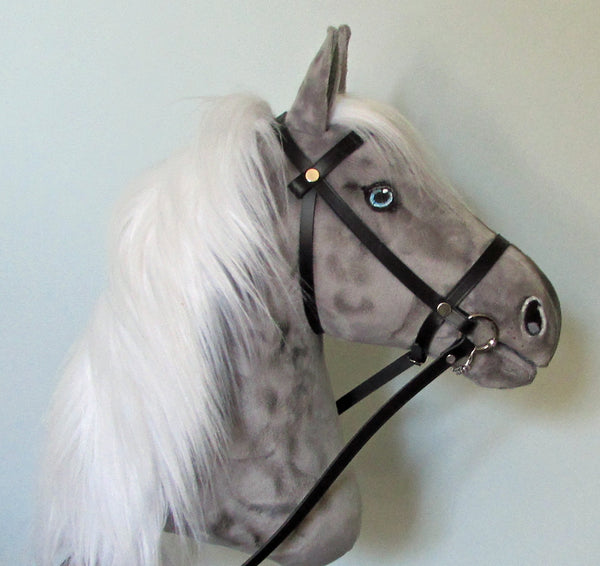 Silver dapple Hobby Horse with removable leather bridle