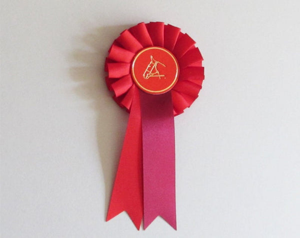 Rosette, show ribbon - Red satin