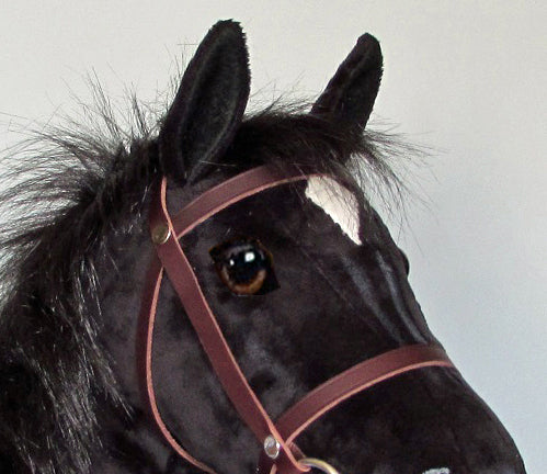 Black Hobby Horse with removable leather bridle
