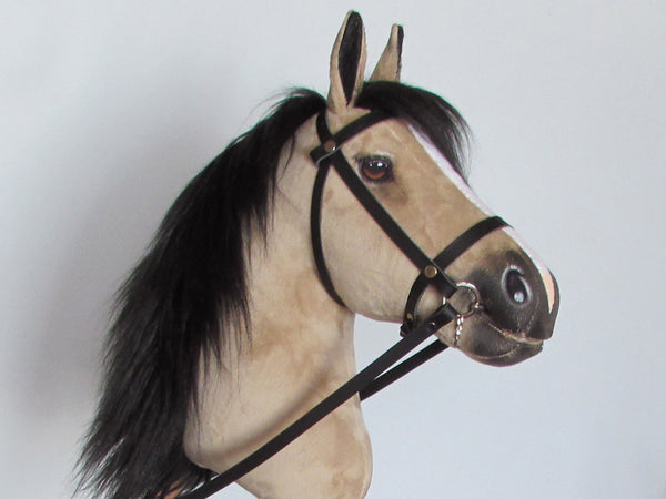 Buckskin Hobby Horse with removable leather bridle