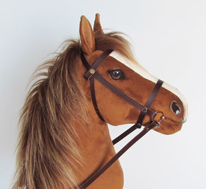Chestnut Hobby Horse with removable leather bridle