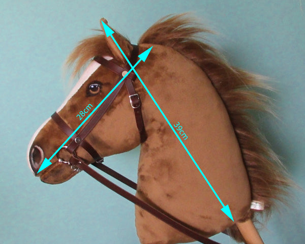 Haflinger Hobby Horse open mouth with removable leather bridle