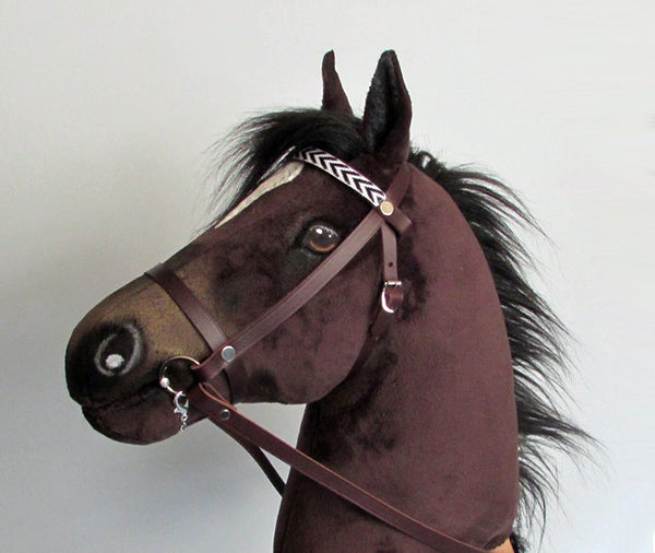 Dark Bay Hobby Horse with removable leather bridle