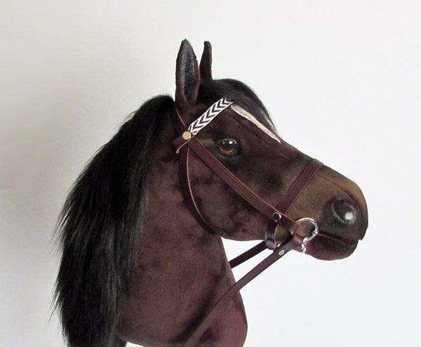 Dark Bay Hobby Horse with removable leather bridle