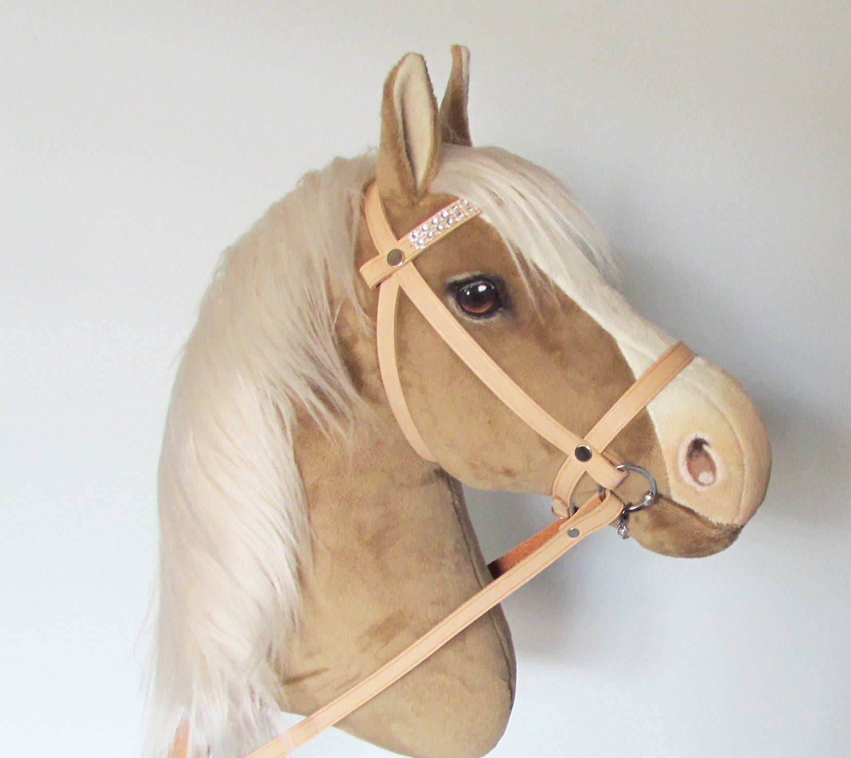 Dark palomino Hobby Horse with removable leather bridle