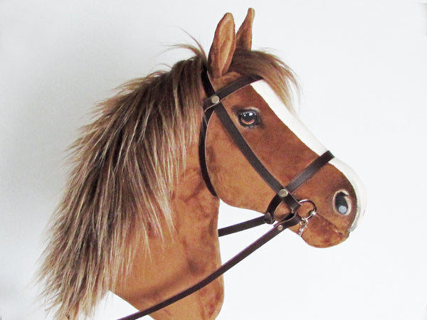 Chestnut Hobby Horse with removable leather bridle