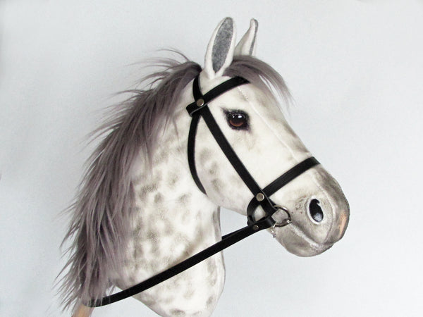 Dapple grey Hobby Horse with removable leather bridle