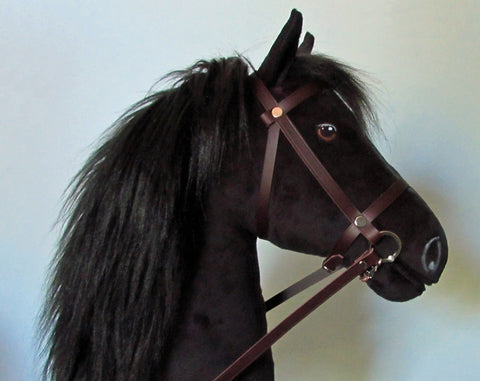 Black Hobby Horse with removable leather bridle