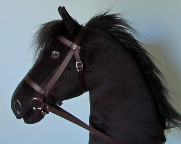 Black Hobby Horse with removable leather bridle