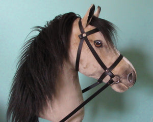 Buckskin Hobby Horse with removable leather bridle