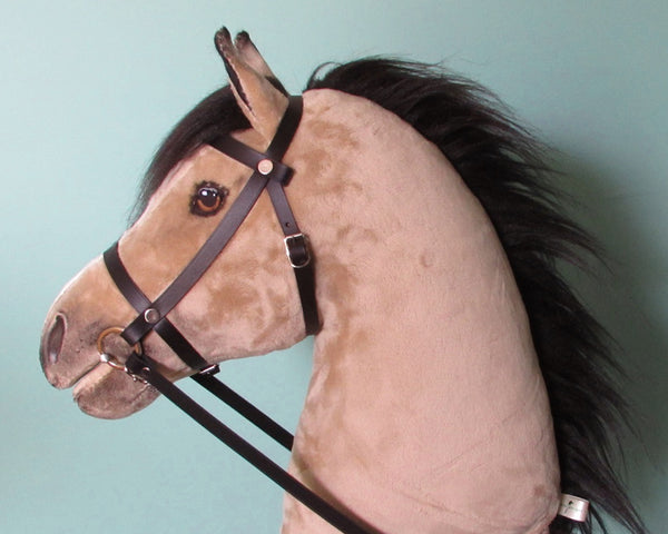 Buckskin Hobby Horse with removable leather bridle