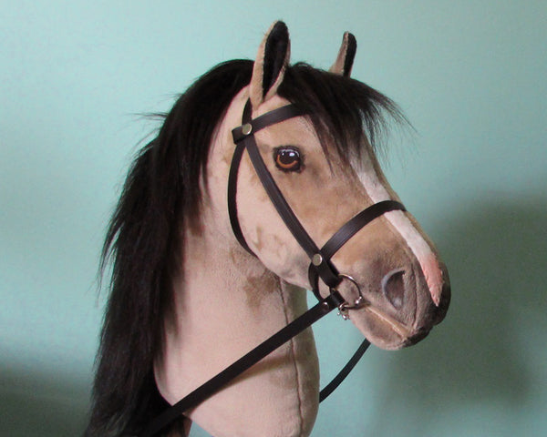 Buckskin Hobby Horse with removable leather bridle