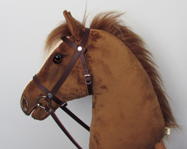 Chestnut Hobby Horse with removable leather bridle