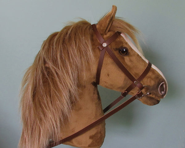 Chestnut Hobby Horse with removable leather bridle