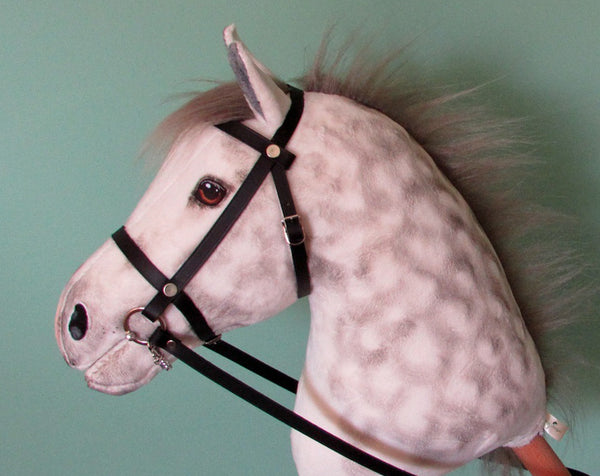 Dapple grey Hobby Horse with removable leather bridle