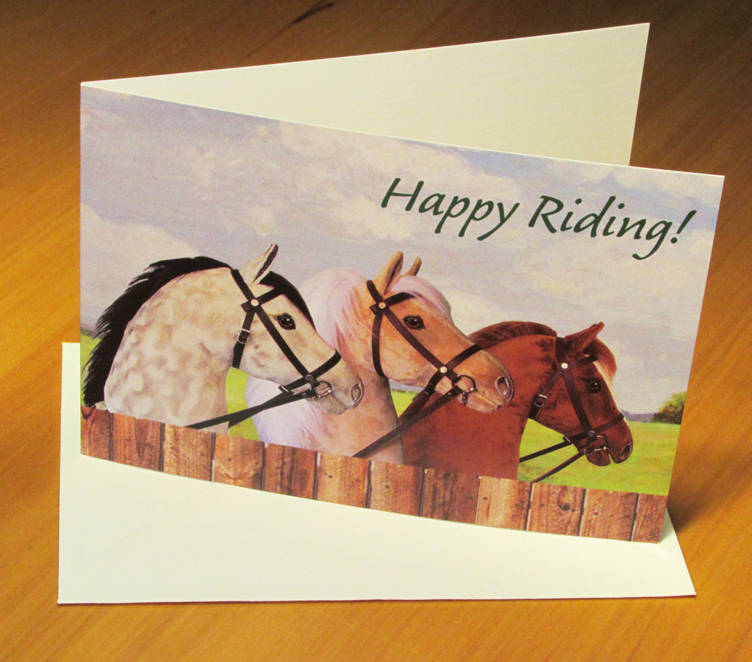 Green Riding Message Happy Riding! Greetings card โ Laurel Designs